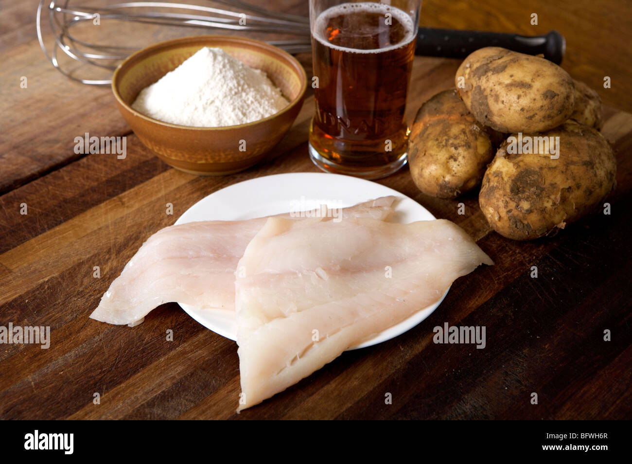Fish & Chips Ingredients Stock Photo