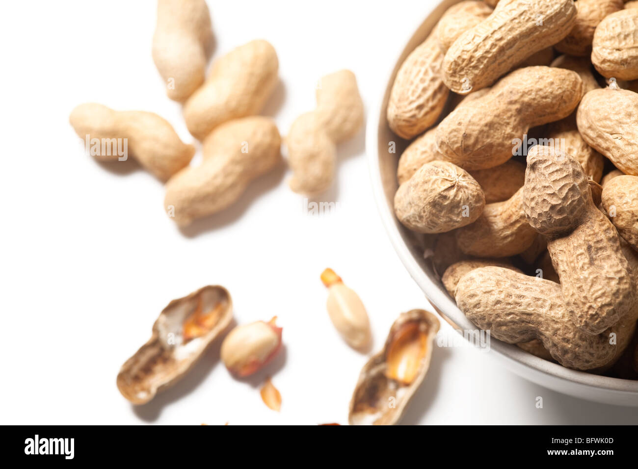 the peanuts on white background Stock Photo - Alamy