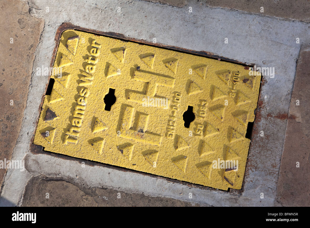 Thames water manhole cover Stock Photo