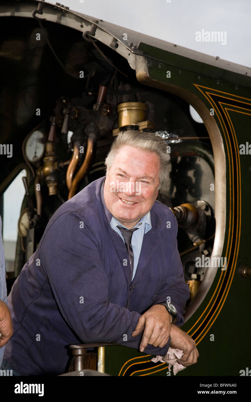 Steam engine driver on the North Norfolk Railway Stock Photo Alamy