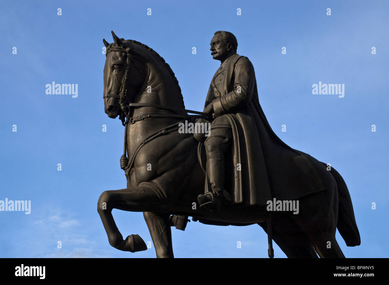 Field Marshal Sir Douglas Haig's statue in Whitehall. London. Stock Photo