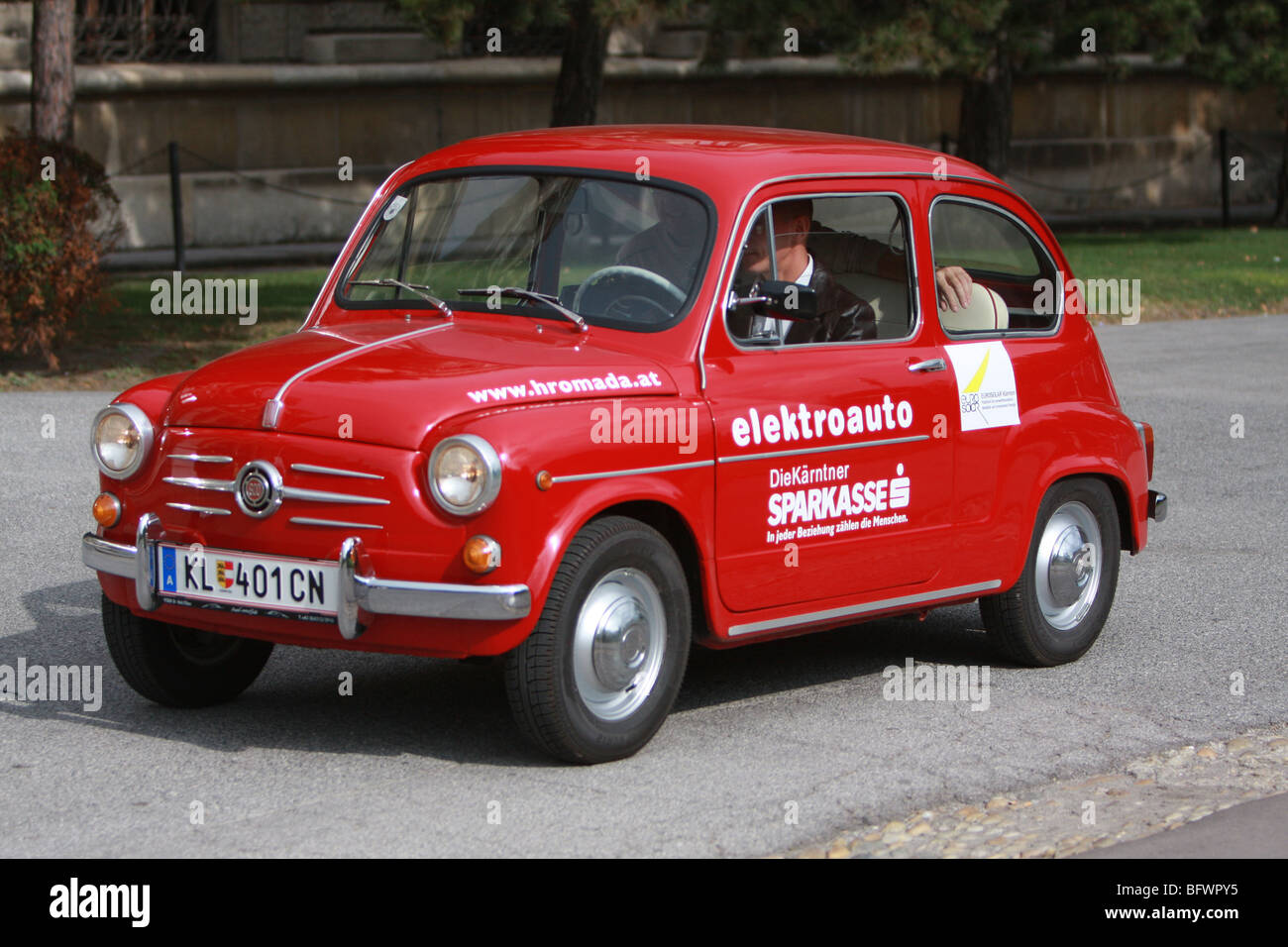 Electric car with zero emissions in Vienna, Austria Stock Photo