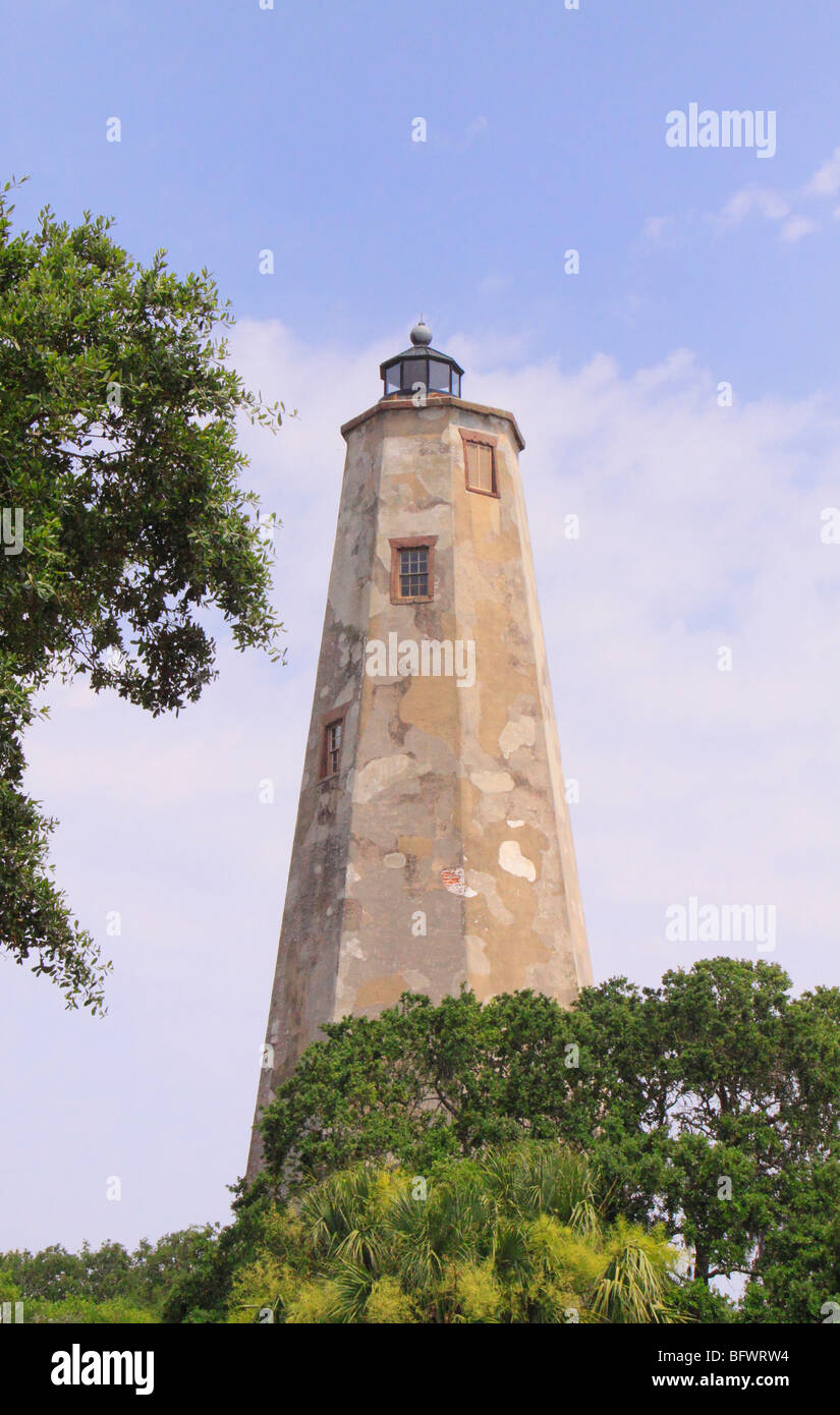 Old Baldy Lighthouse, Bald Head Island, North Carolina Stock Photo