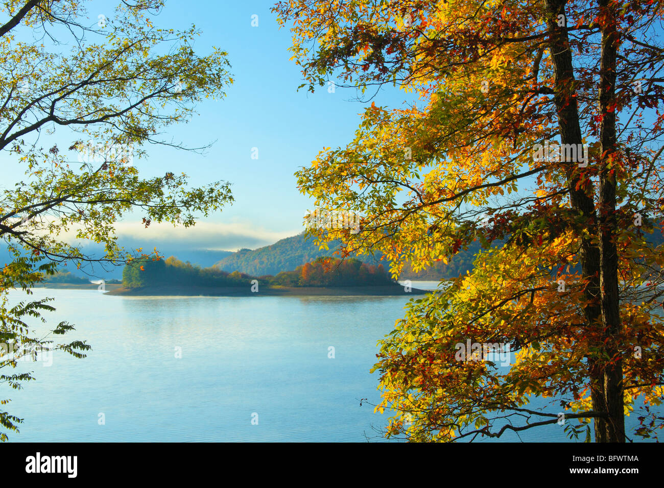 Additional morning fog over Lake Moomaw, George Washington National Forest