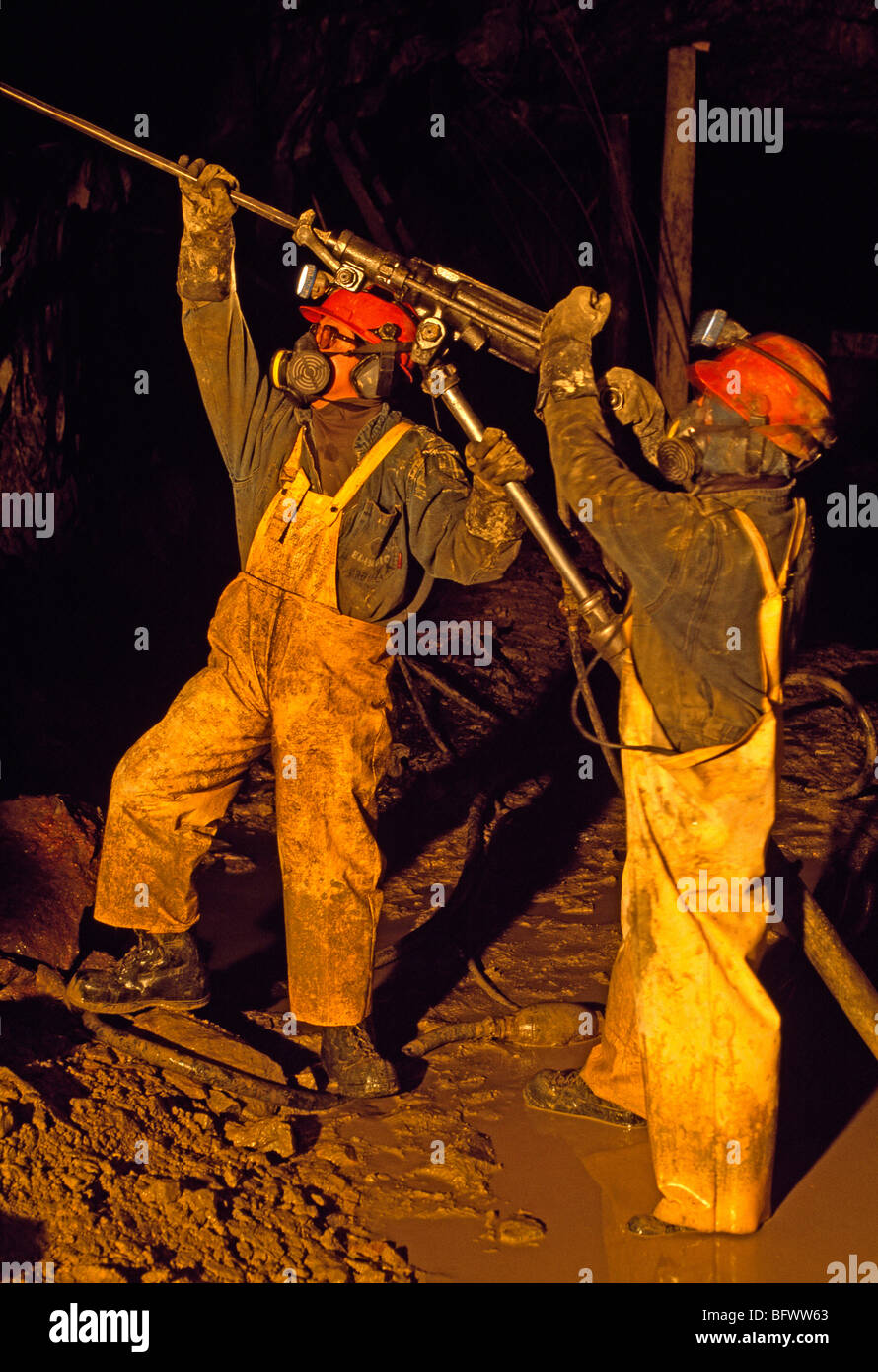 Minings drilling in Chile, South America Stock Photo Alamy