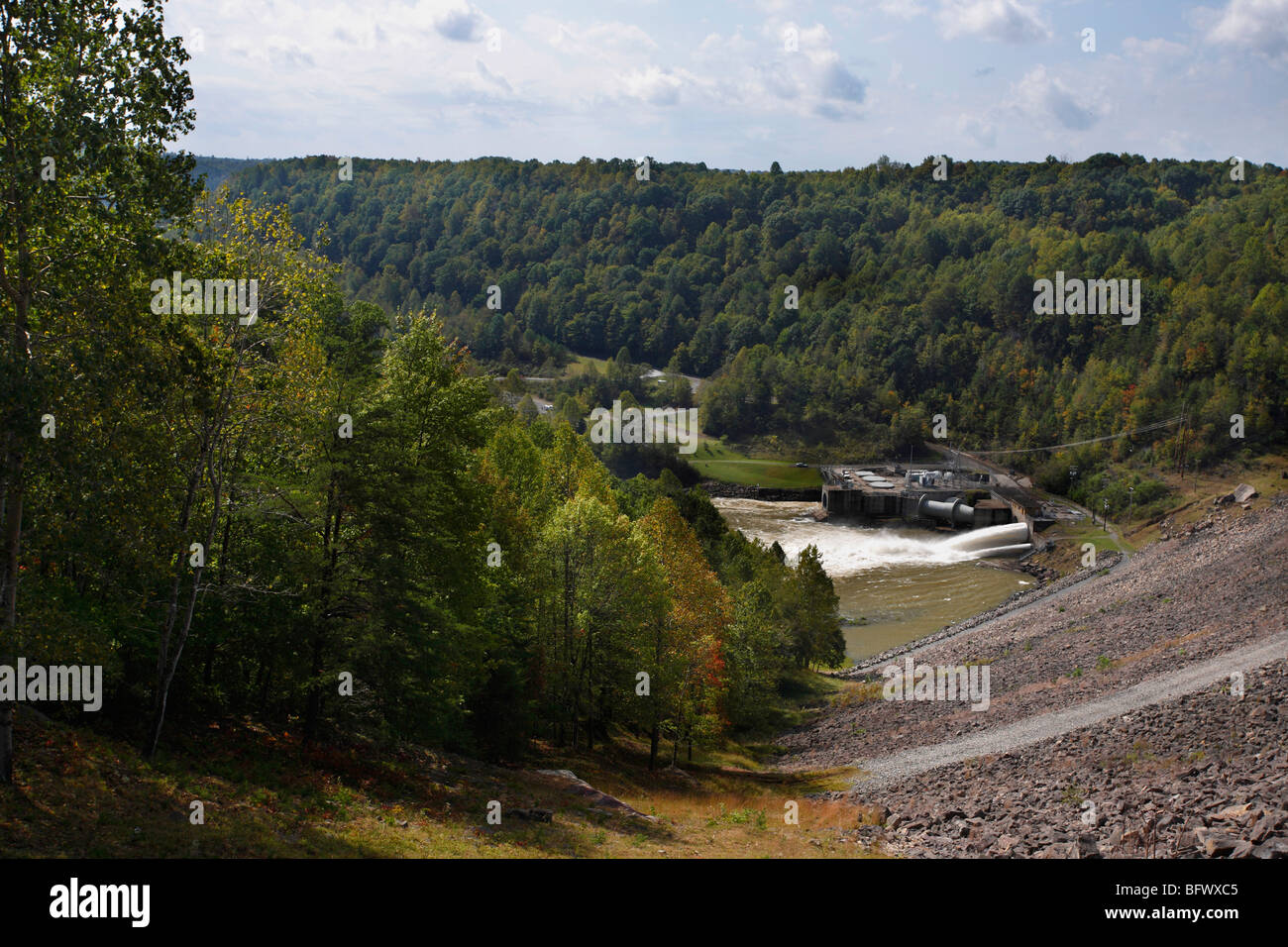 Gauley river Summersville Dam in USA West Virginia USA hi-res Stock Photo