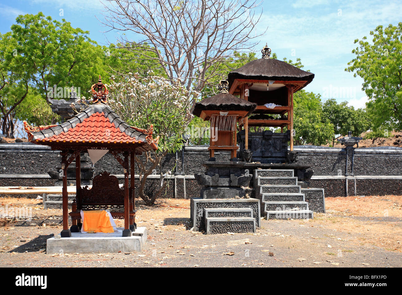 A Hindu Temple, at Tulamben, on the north east coast of Bali Stock Photo