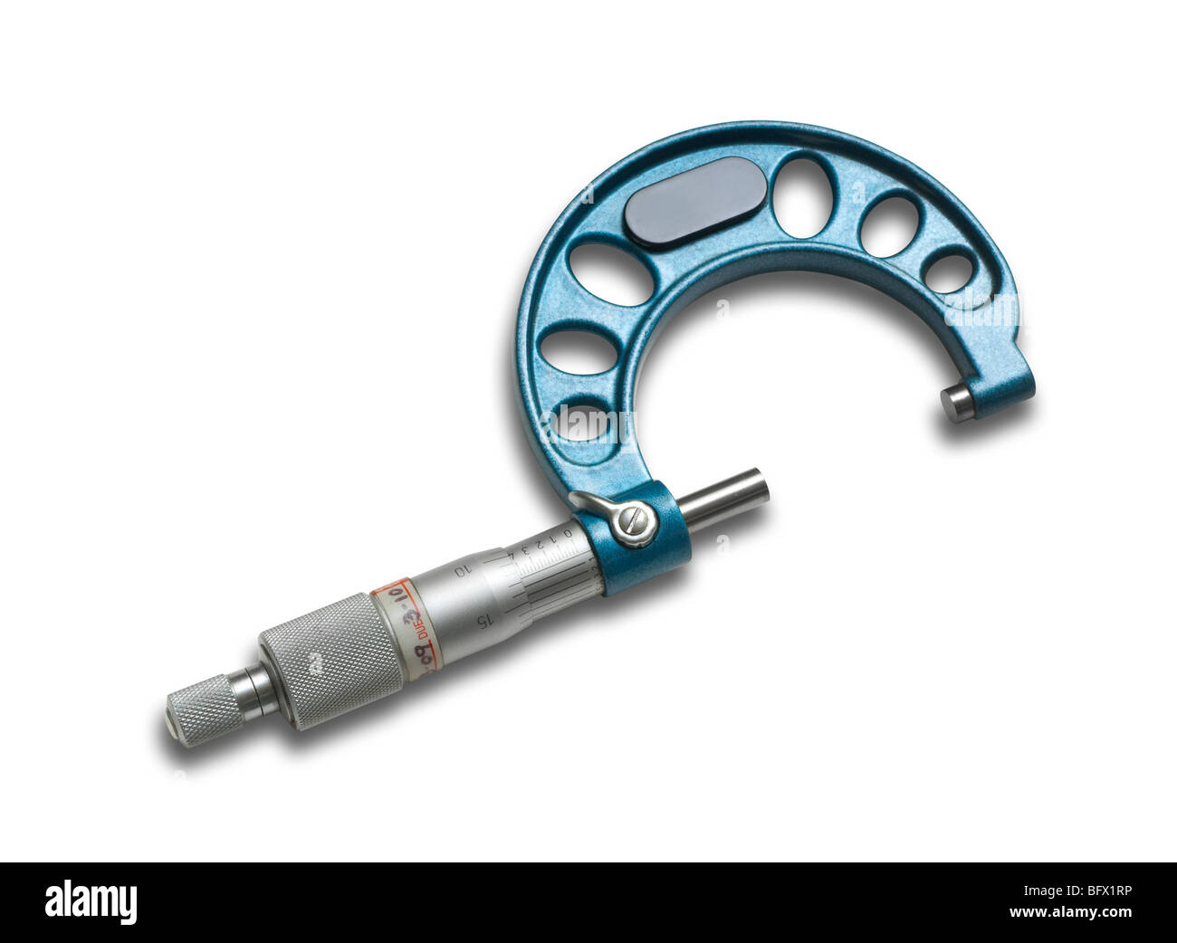 Blue micrometer,isolated Stock Photo