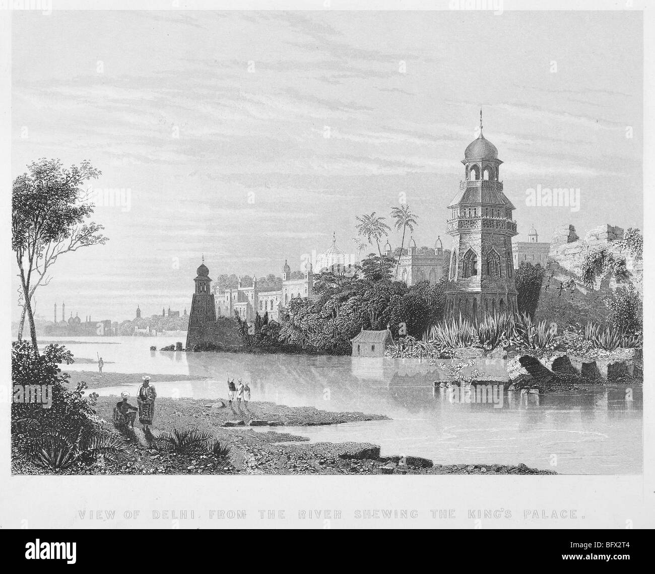 View of Delhi from the river showing the King’s Palace Stock Photo
