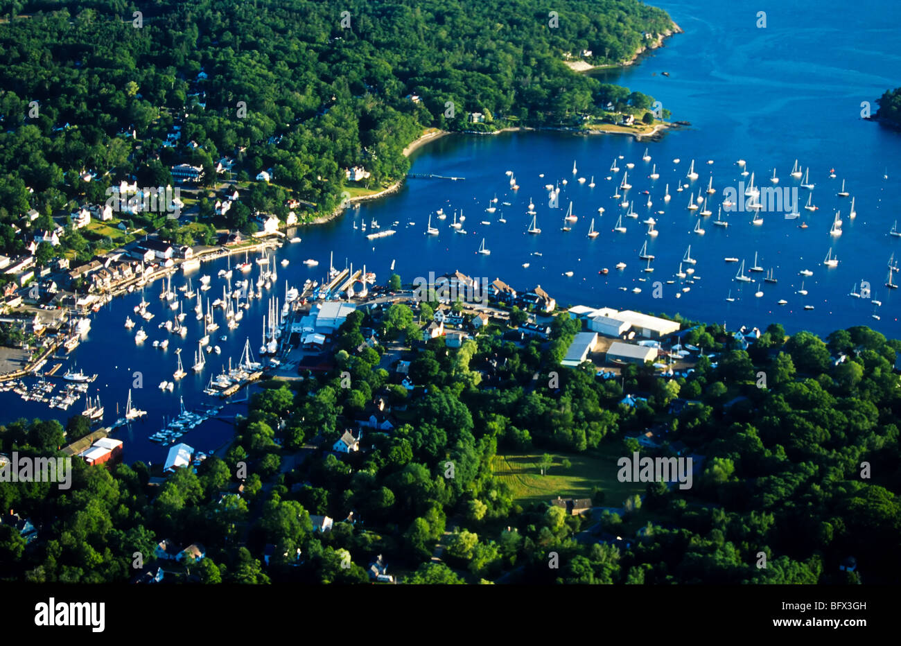 Aerial view of Camden, Maine Stock Photo Alamy