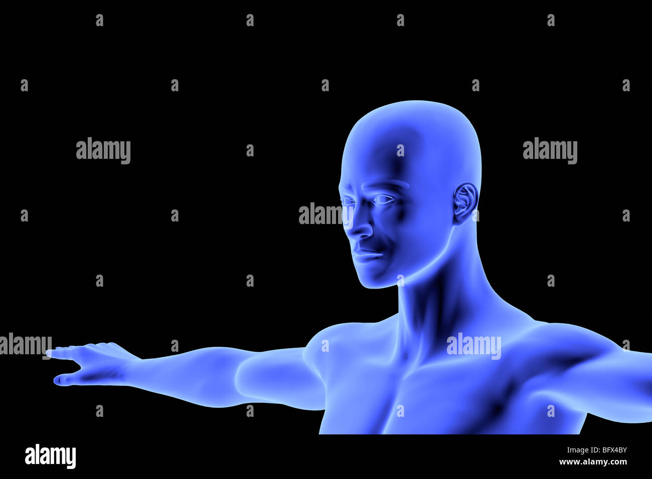 Human head and shoulders, digital art Stock Photo - Alamy