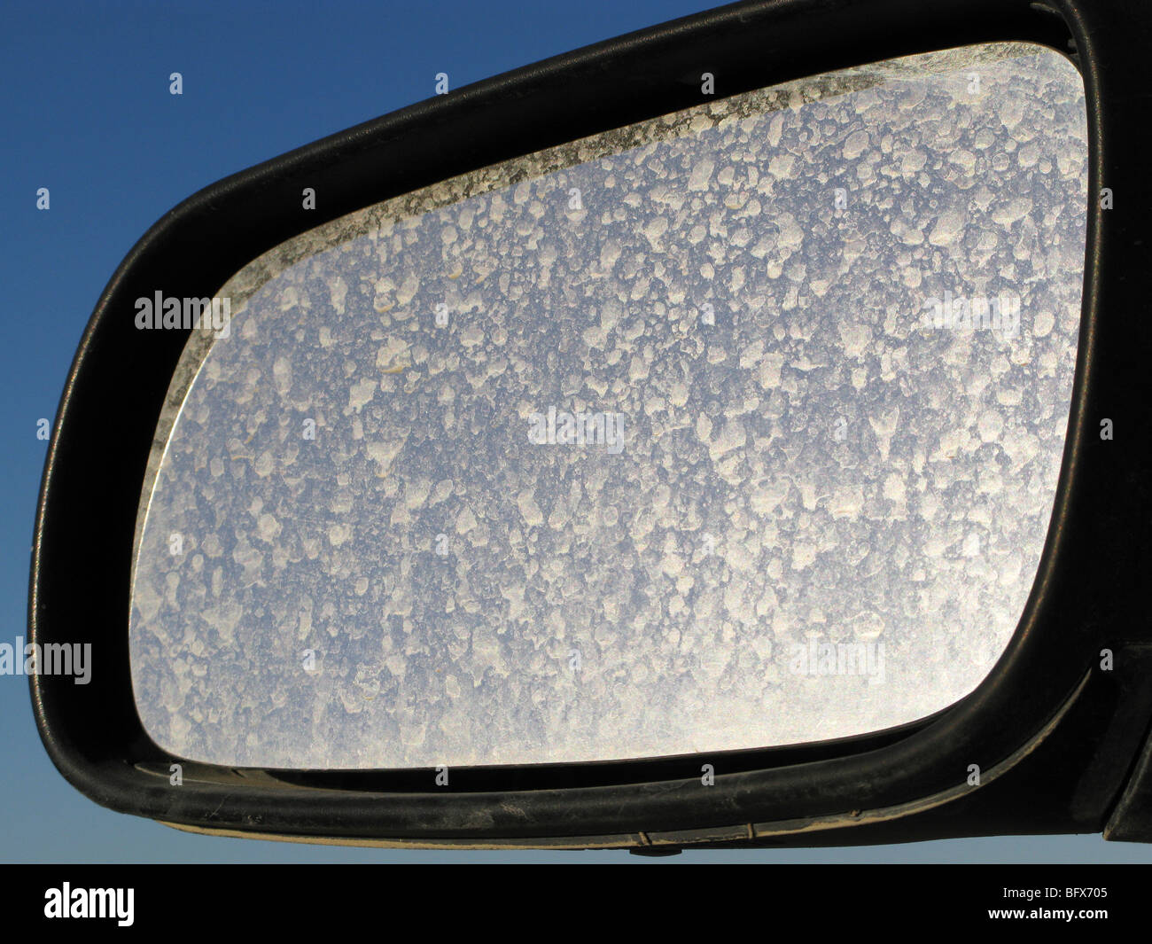 rear mirror stained with dust and drops Stock Photo Alamy
