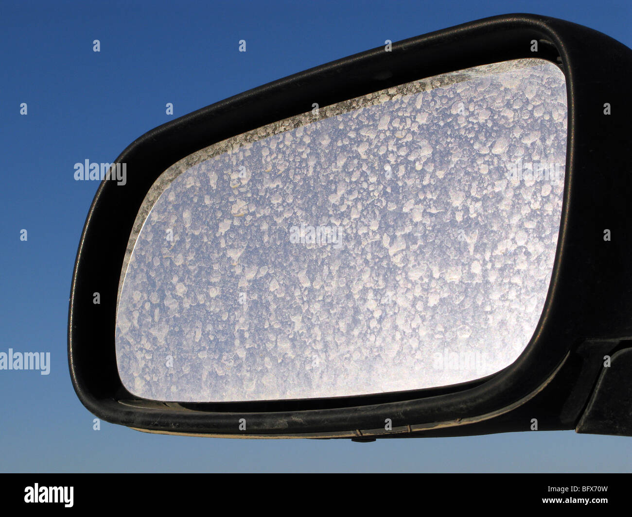 rear mirror stained with dust and drops Stock Photo Alamy