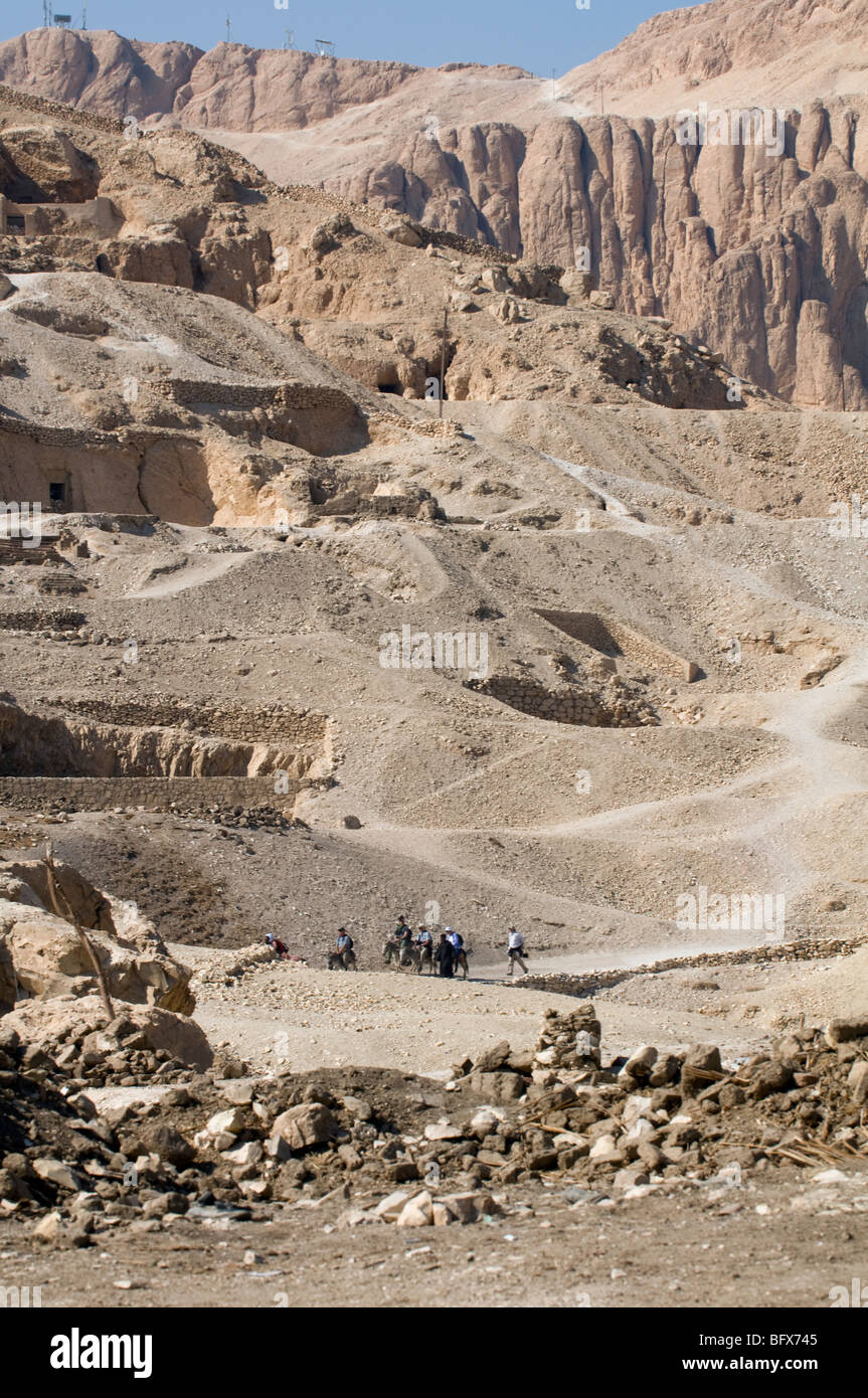 Barren landscape in the Valley of the Kings near Luxor Egypt. Stock Photo