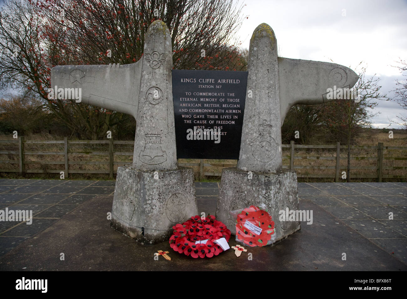 Kings Cliffe Airfield War Memorial Stock Photo