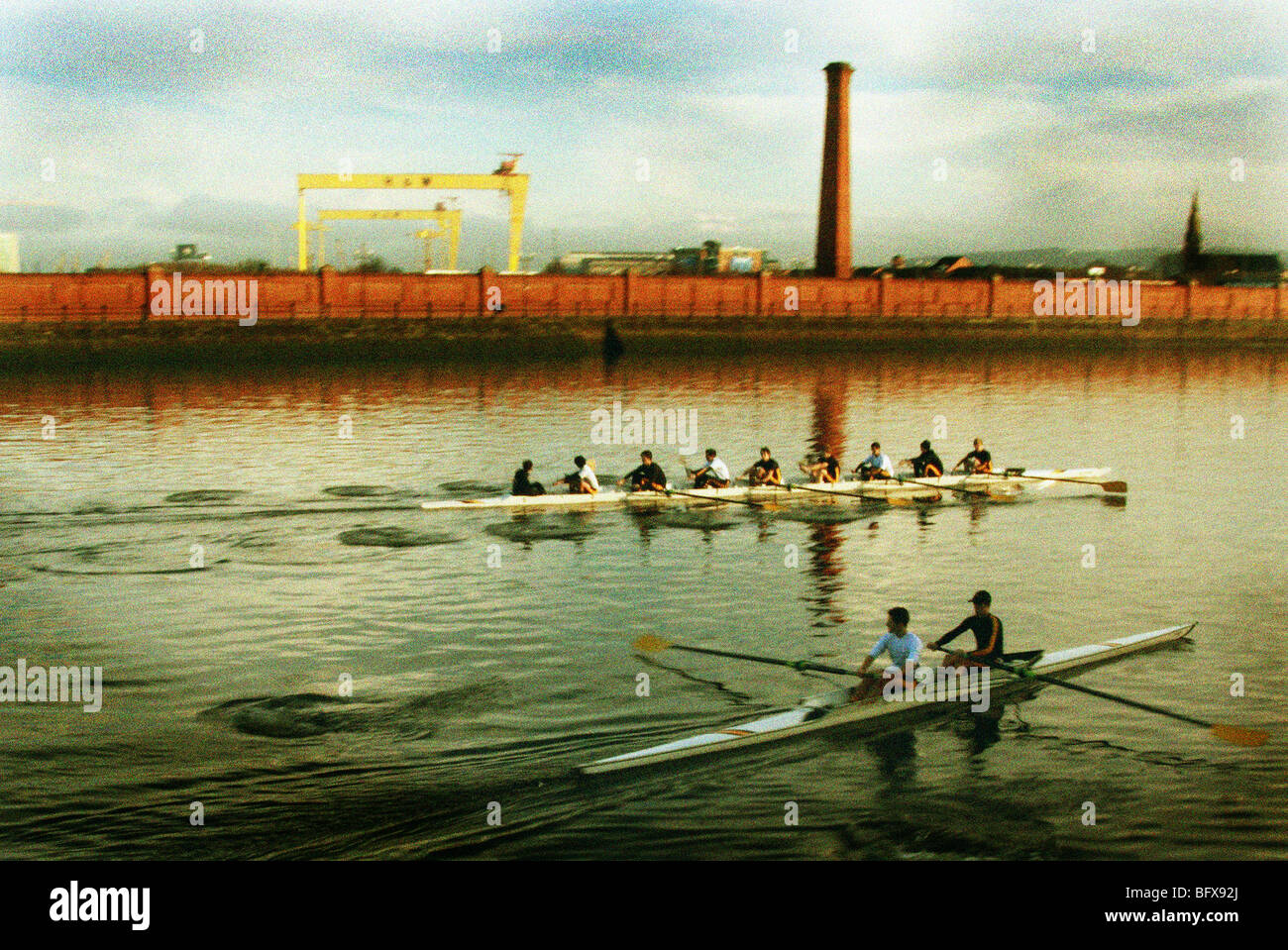 Rowing the Lagan, Belfast Stock Photo Alamy
