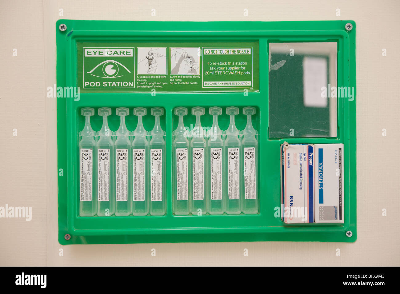 Eye Care  First Aid Station Stock Photo