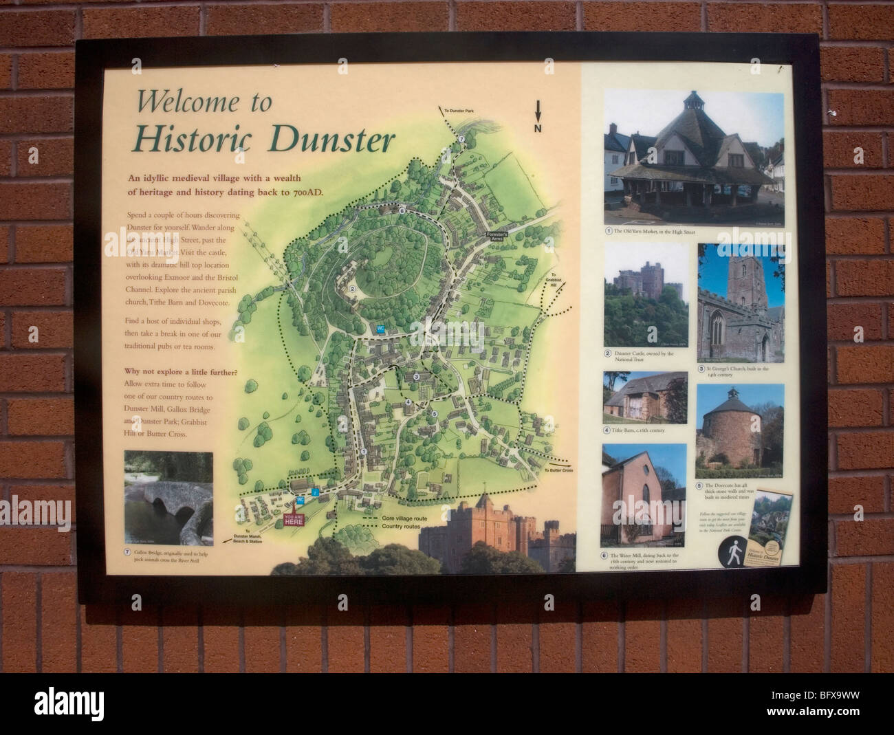 Map of dunster hi-res stock photography and images - Alamy