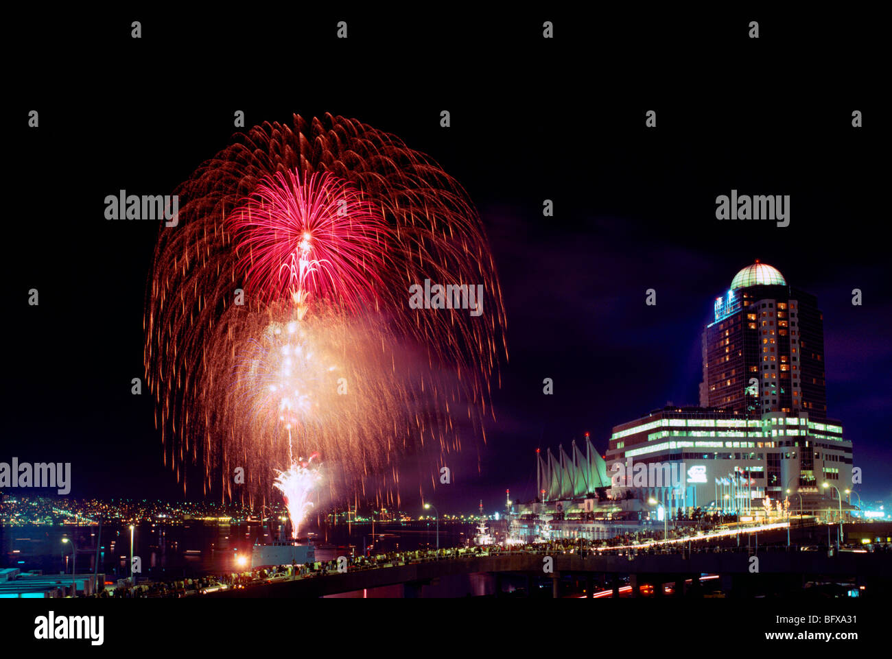 Fireworks, Firework Display over Canada Place, Vancouver, BC, British