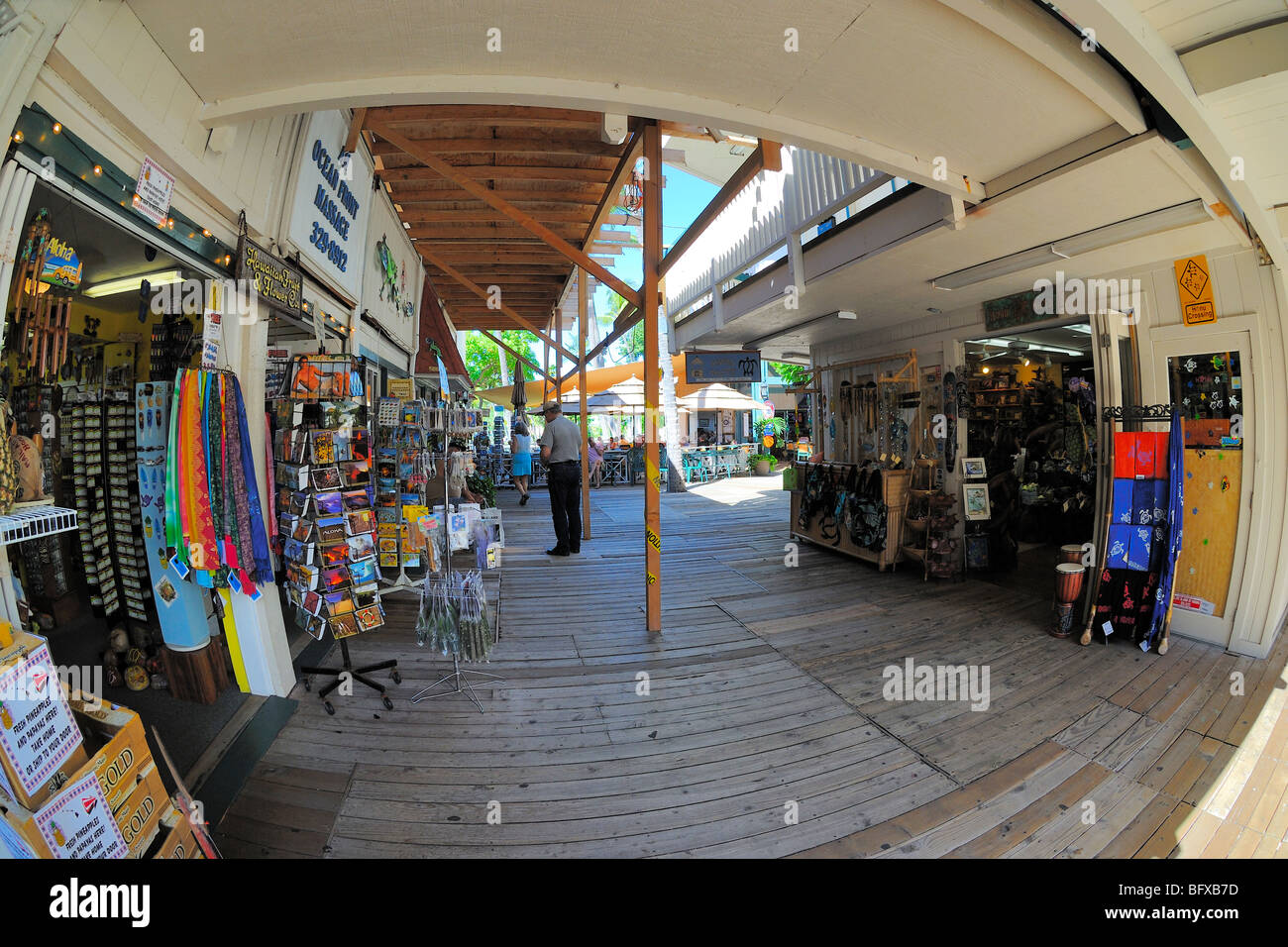 Kona Inn shopping village, Kailua Kona, The Big Island of Hawaii Stock