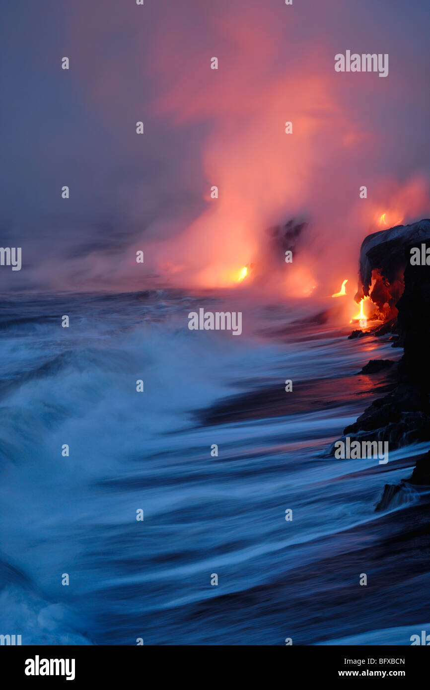Sunrise, Kupapau ocean entry, Hawaii Volcanoes National Park, Kalapana