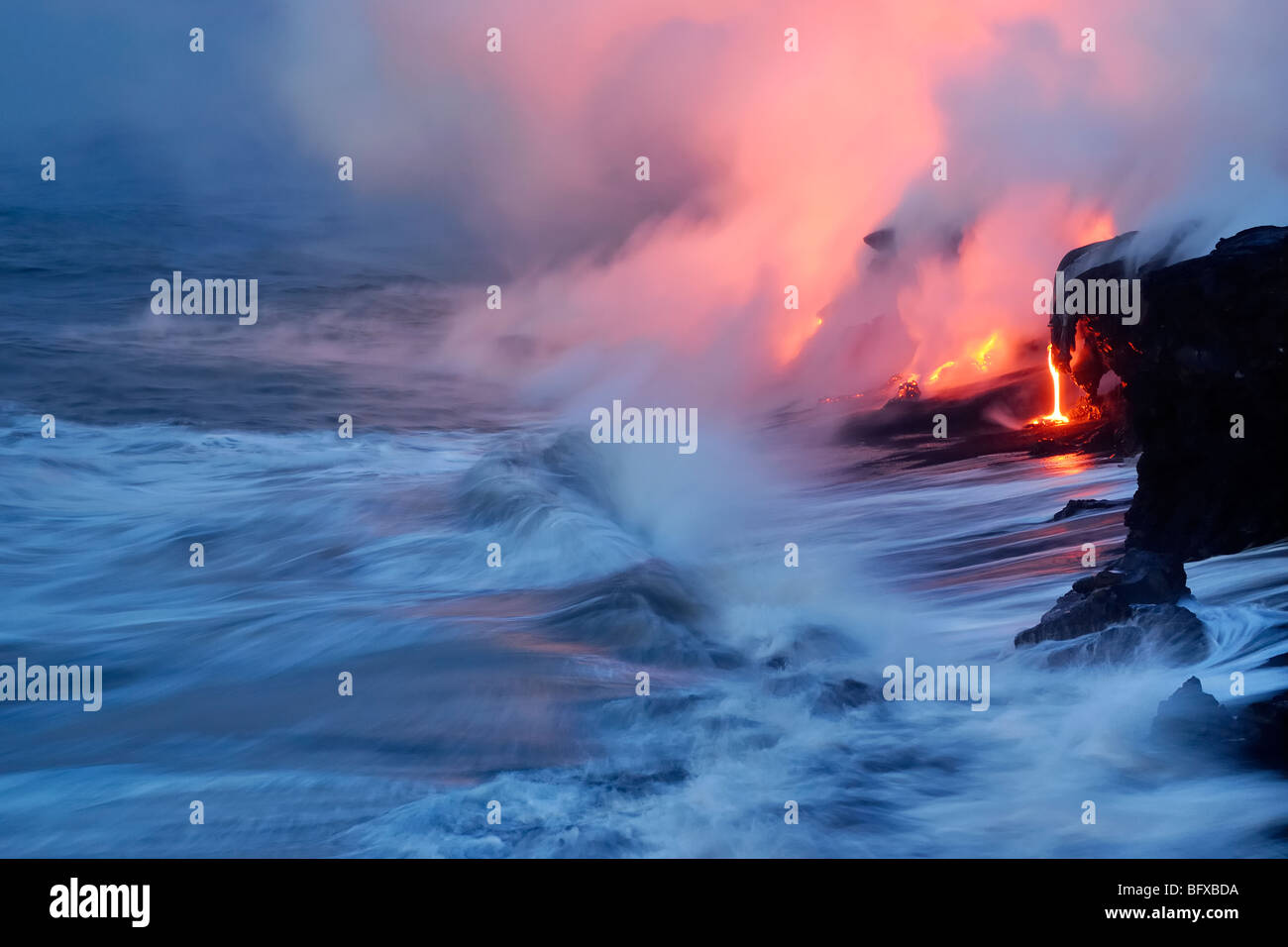 Waikupanaha ocean entry lava flow area, East of Hawaii Volcanoes
