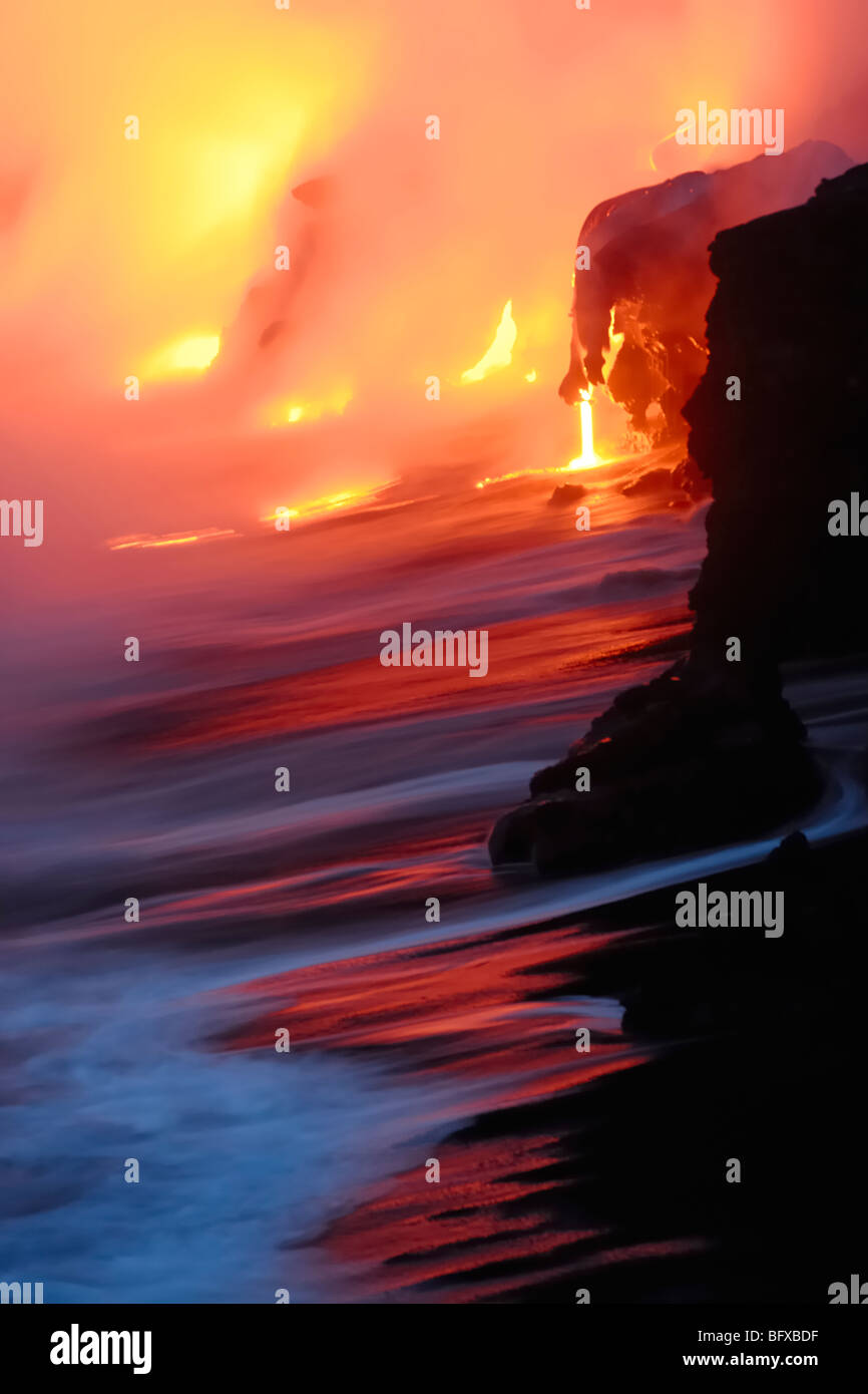 Waikupanaha ocean entry lava flow area, East of Hawaii Volcanoes