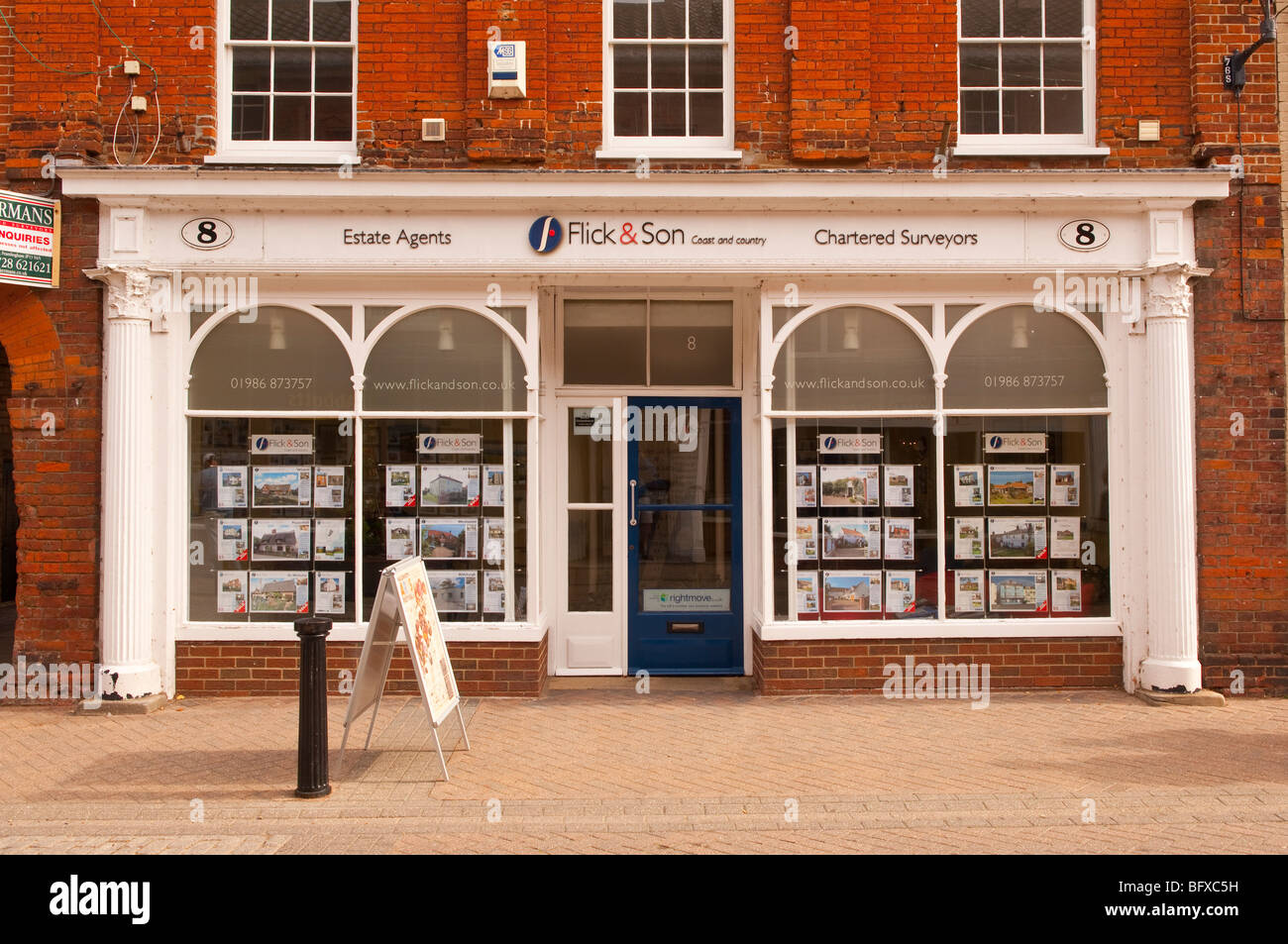 The Flick & son estate agents in the high street in Halesworth,Suffolk