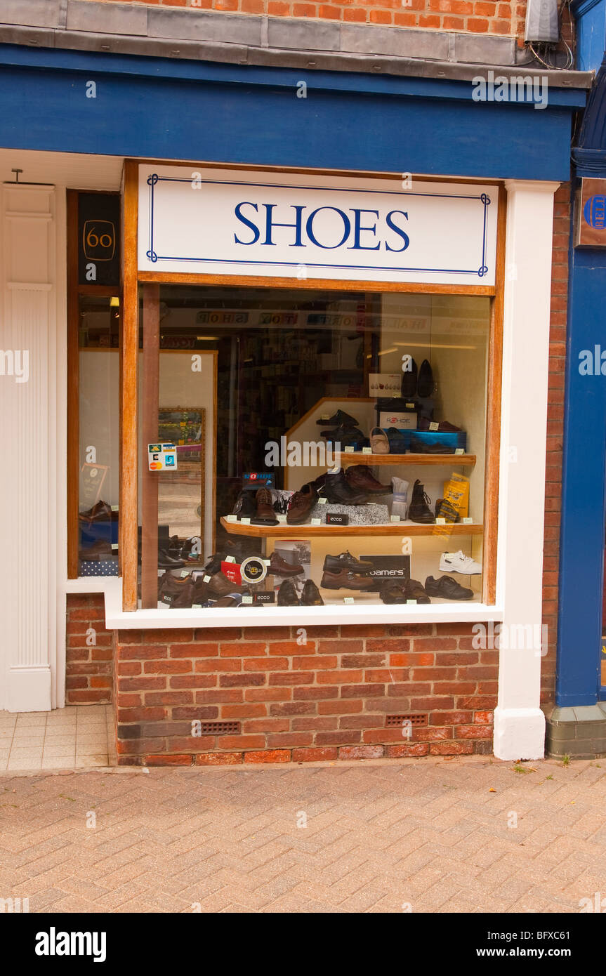A Shoe Shop store in the high street in Halesworth,Suffolk,Uk Stock Photo