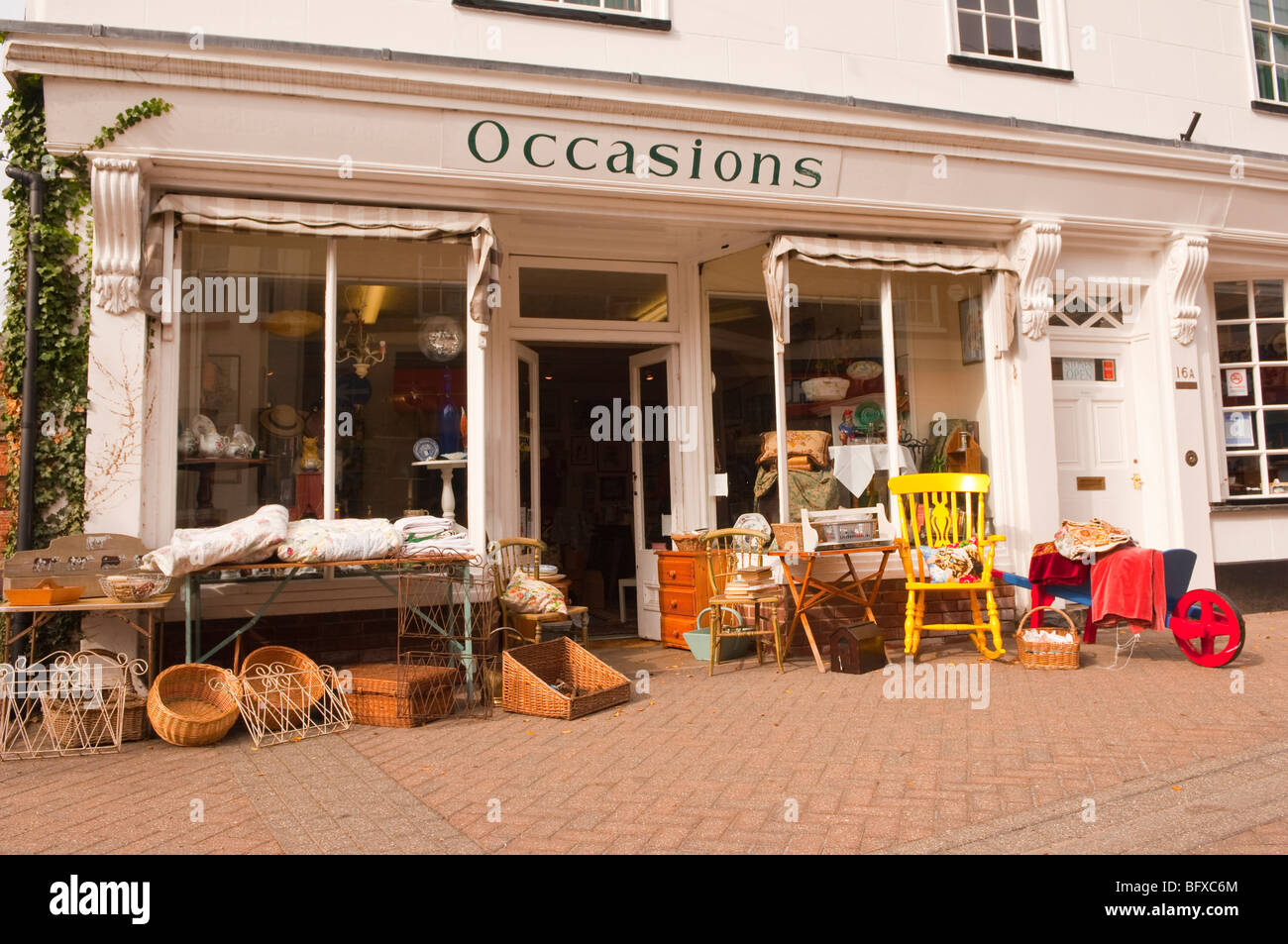 The Occasions Shop store in the high street in Halesworth,Suffolk,Uk Stock Photo
