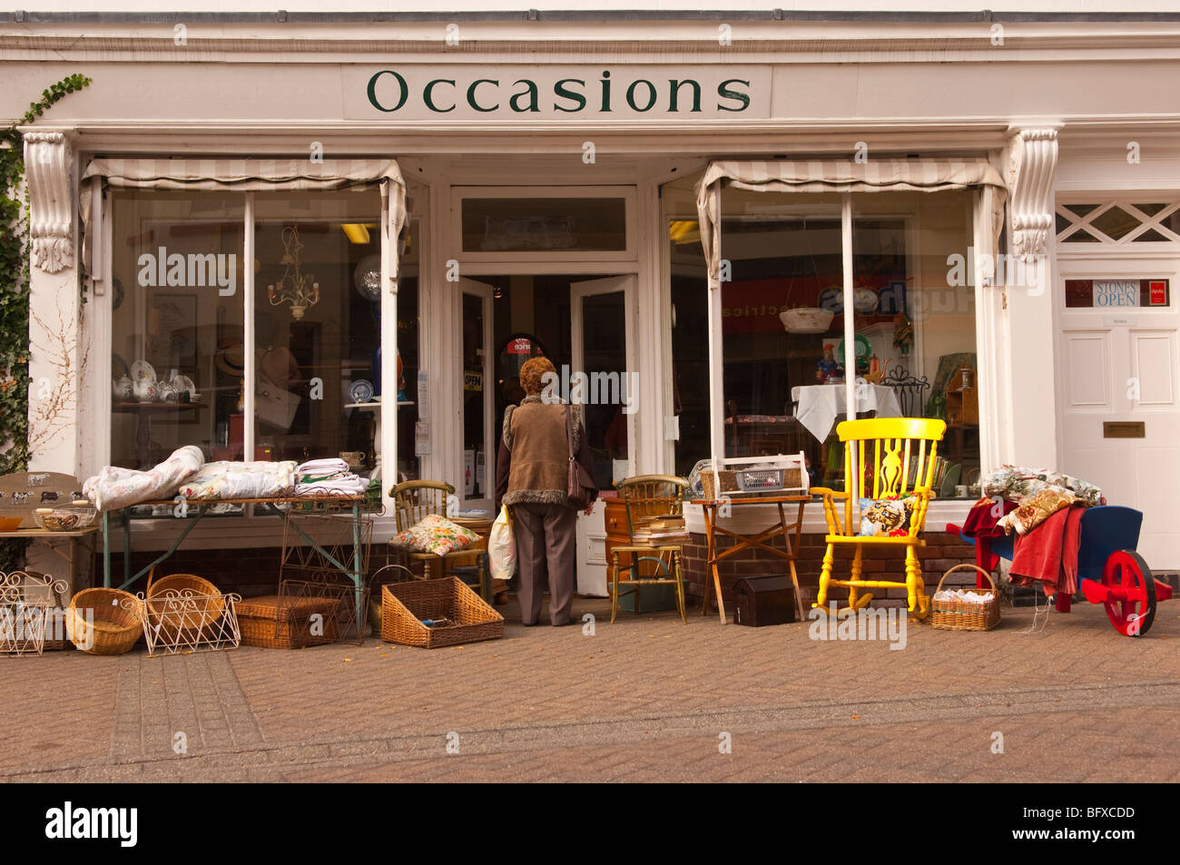 The Occasions Shop store in the high street in Halesworth,Suffolk,Uk Stock Photo