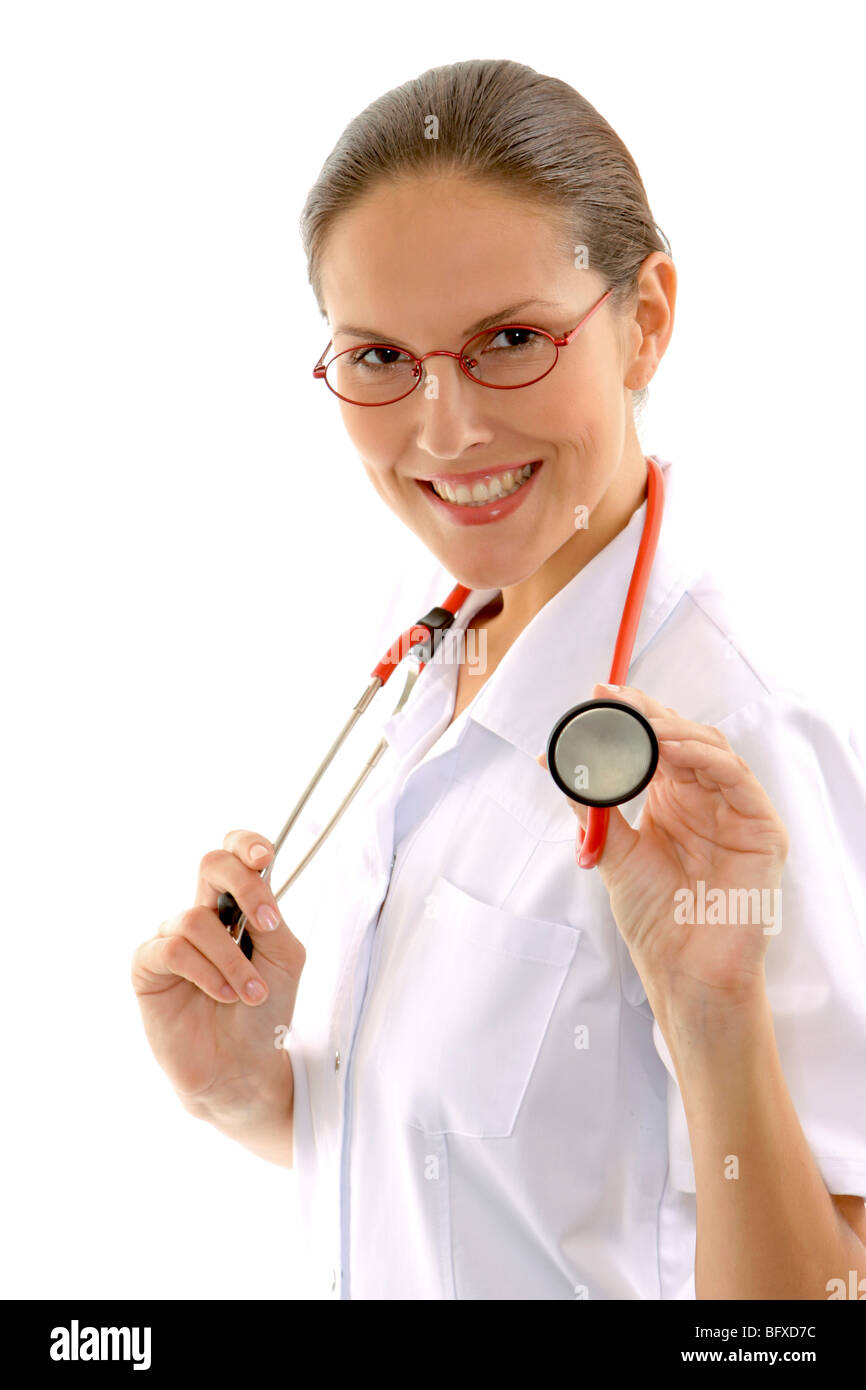 Krankenschwester mit Stethoskop, nurse with stethoscope Stock Photo - Alamy