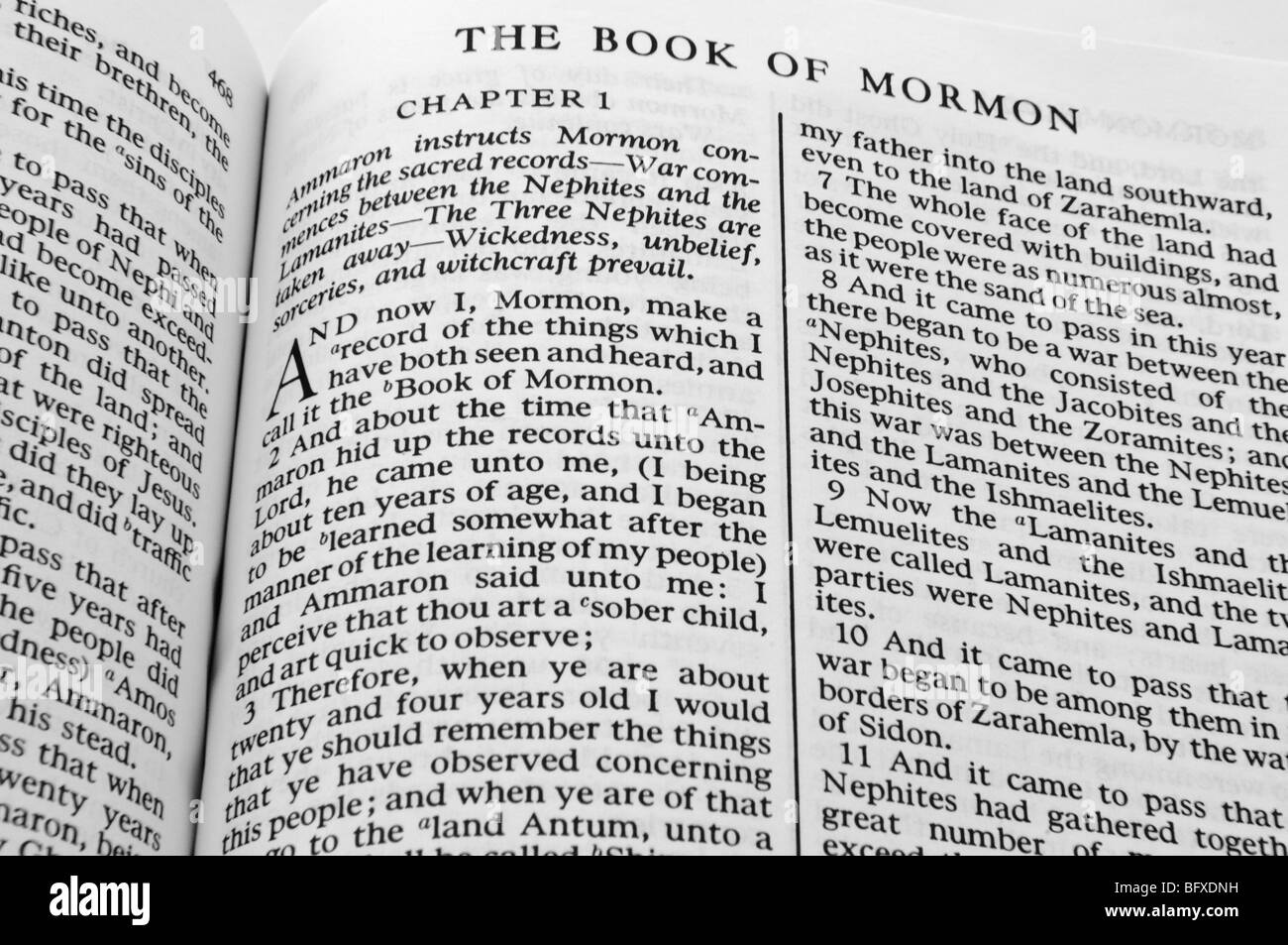 The Book Of Mormon, from the Church of Jesus Christ of Latter Day Saints Stock Photo