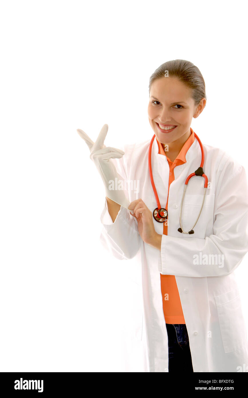 Aerztin mit Stethoskop, female doctor with stethoscope Stock Photo - Alamy