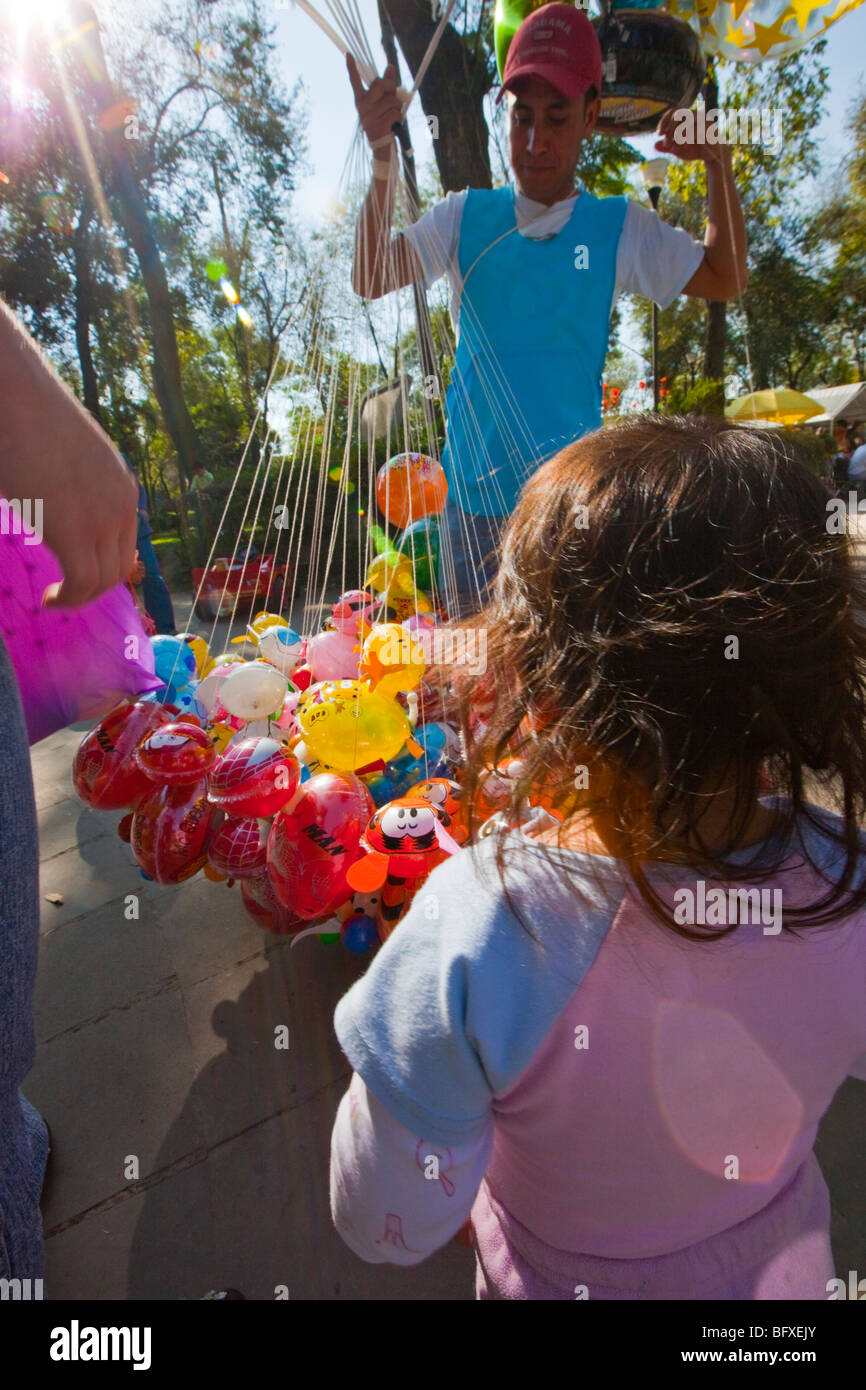 Buying a balloon in Parque Alameda Central of Mexico City Stock Photo