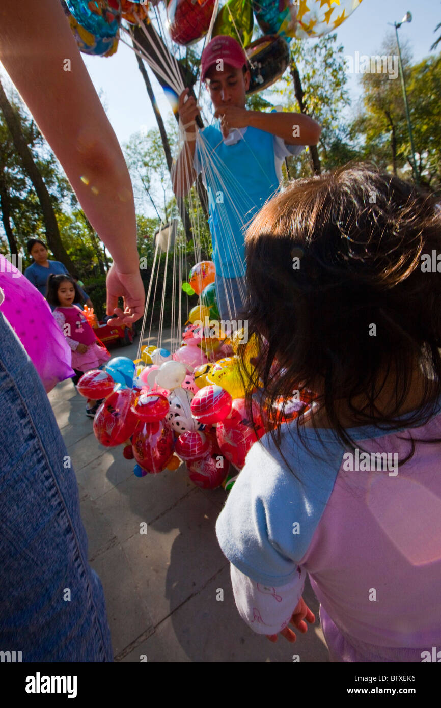 Buying a balloon in Parque Alameda Central of Mexico City Stock Photo