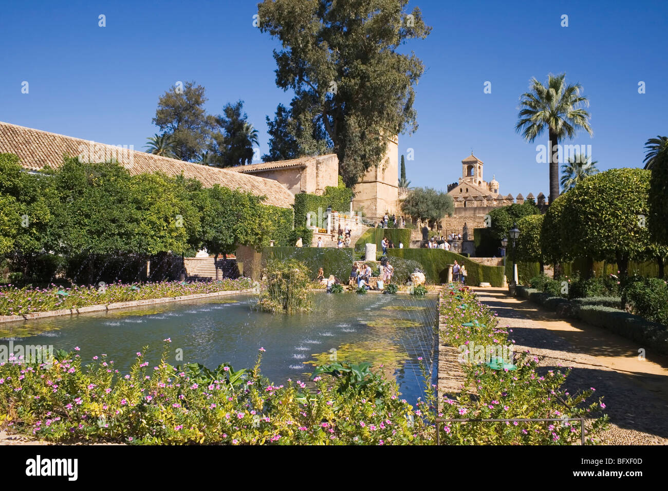 Cordoba, Spain. Gardens of the Alcazar of the Christian Kings. Stock Photo