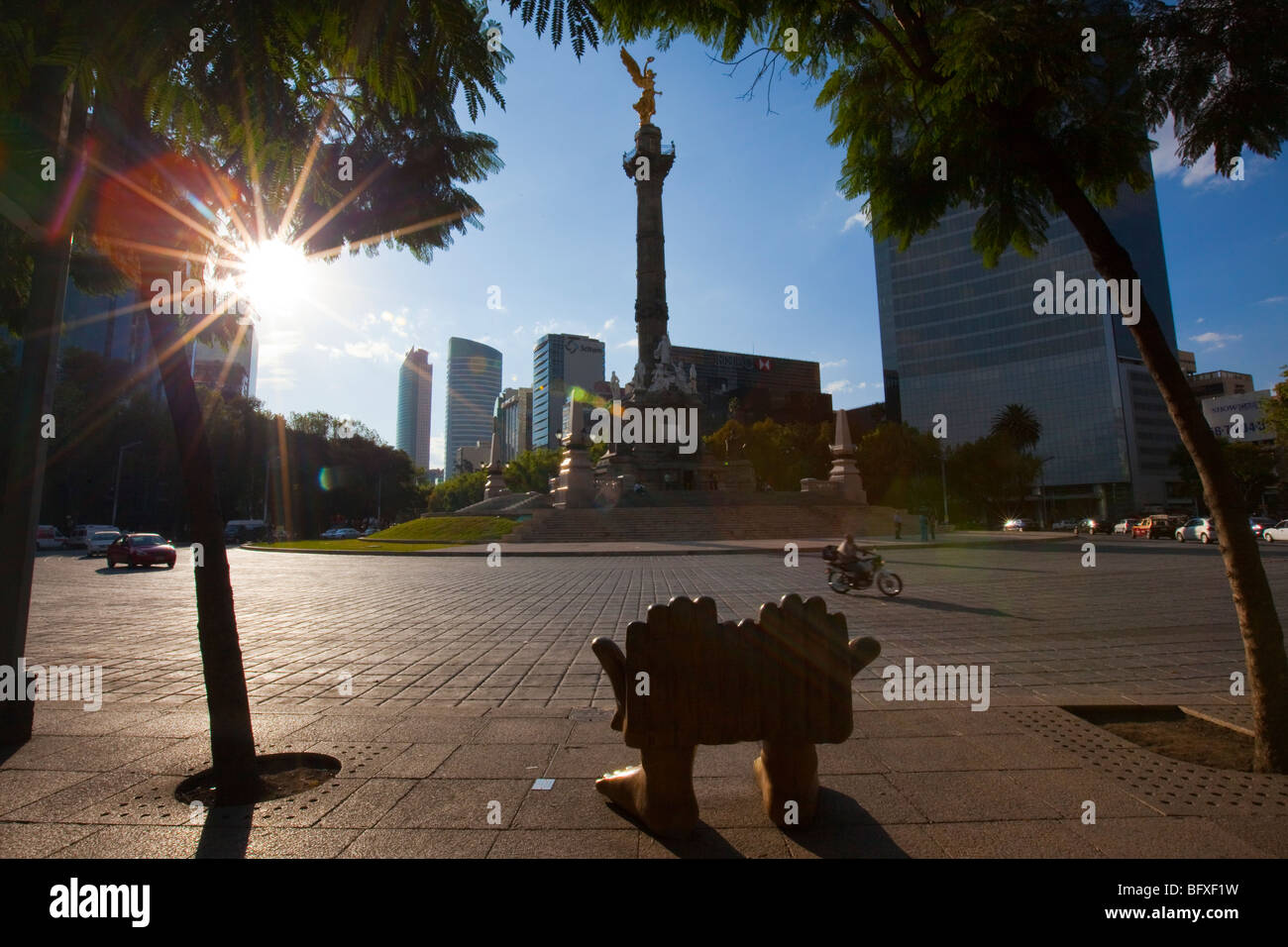 Monument of the Independence, Angel de la Independencia in Paseo de la Reforma in Mexico City Stock Photo