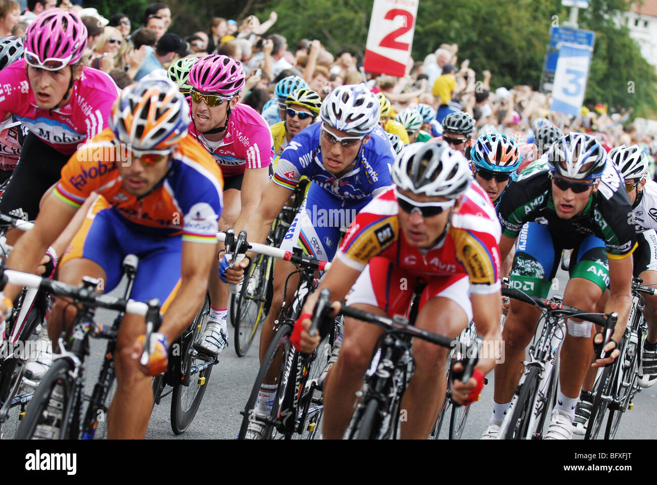 Finishing stretch of the first stage of the Tour of France, in Canterbury, England Stock Photo
