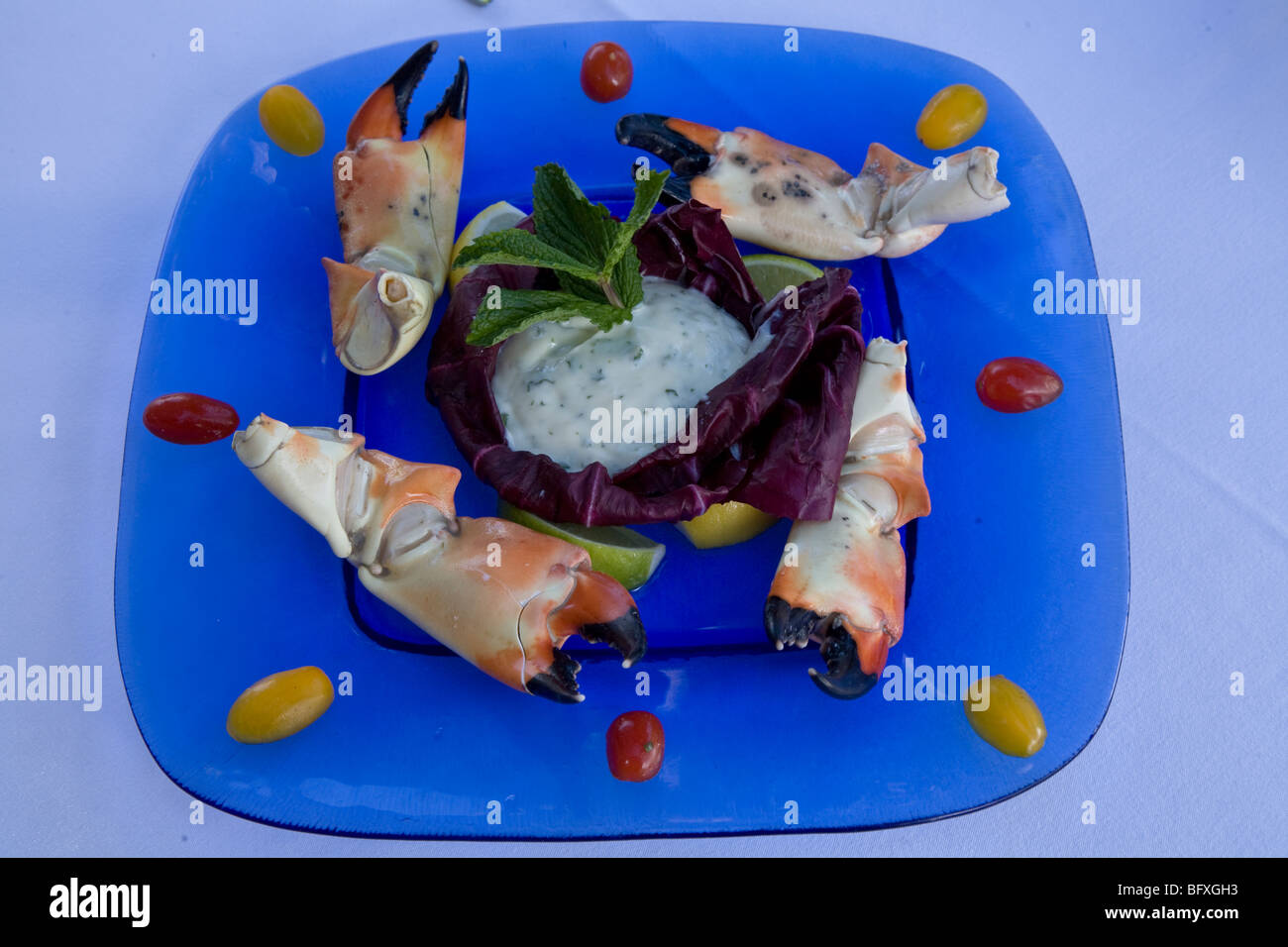 Stone crab featured on the menu at Mangoes a popular Duval Street
