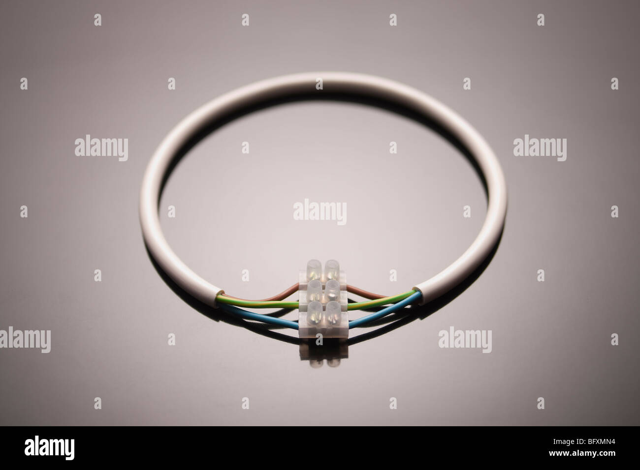 A circle of wire connected to itself Stock Photo