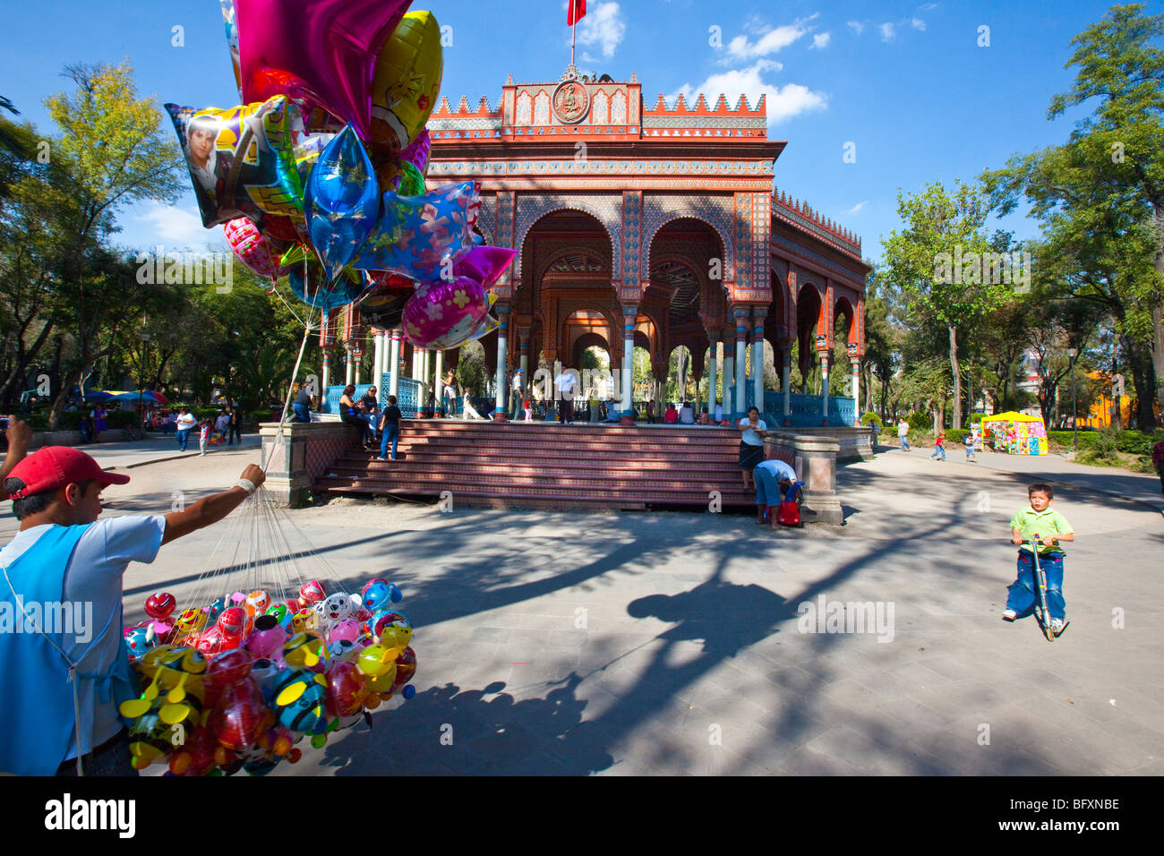 Kiosco Morisco or the Moorish Kiosk in Santa Maria la Ribera neighborhood of Mexico City Stock Photo