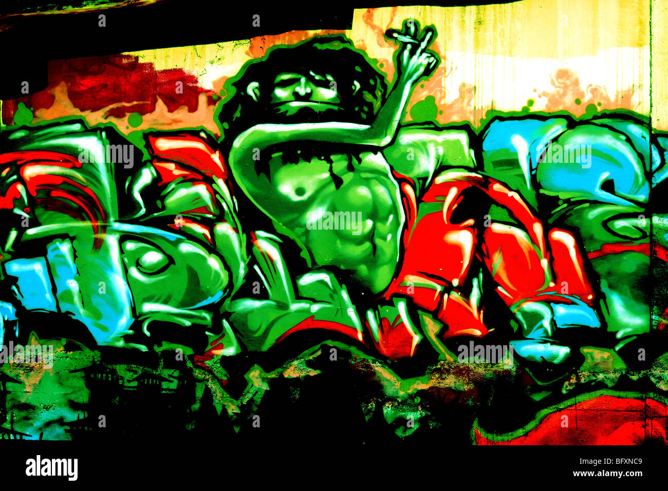 Thai graffiti art , many colours , Pattaya , Thailand Stock Photo Alamy