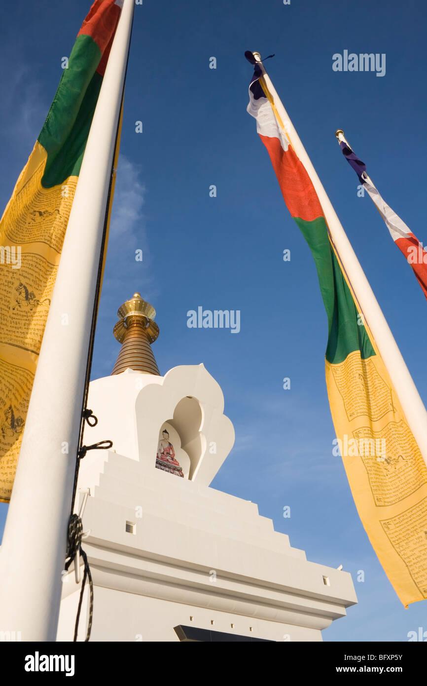 Benalmadena Pueblo, Costa del Sol ,Malaga Province, Spain. The Enlightenment Stupa. Stock Photo