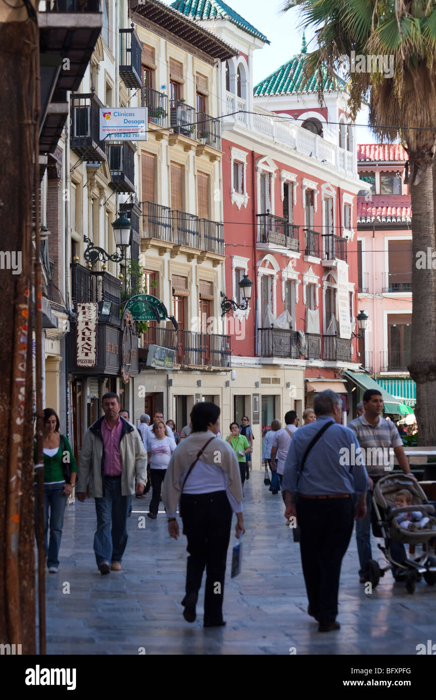 street scene beside cathedral, Granada, Spain Stock Photo