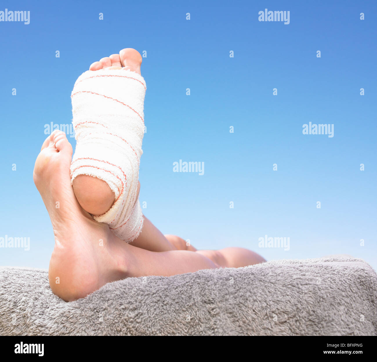 feet with bandage Stock Photo Alamy