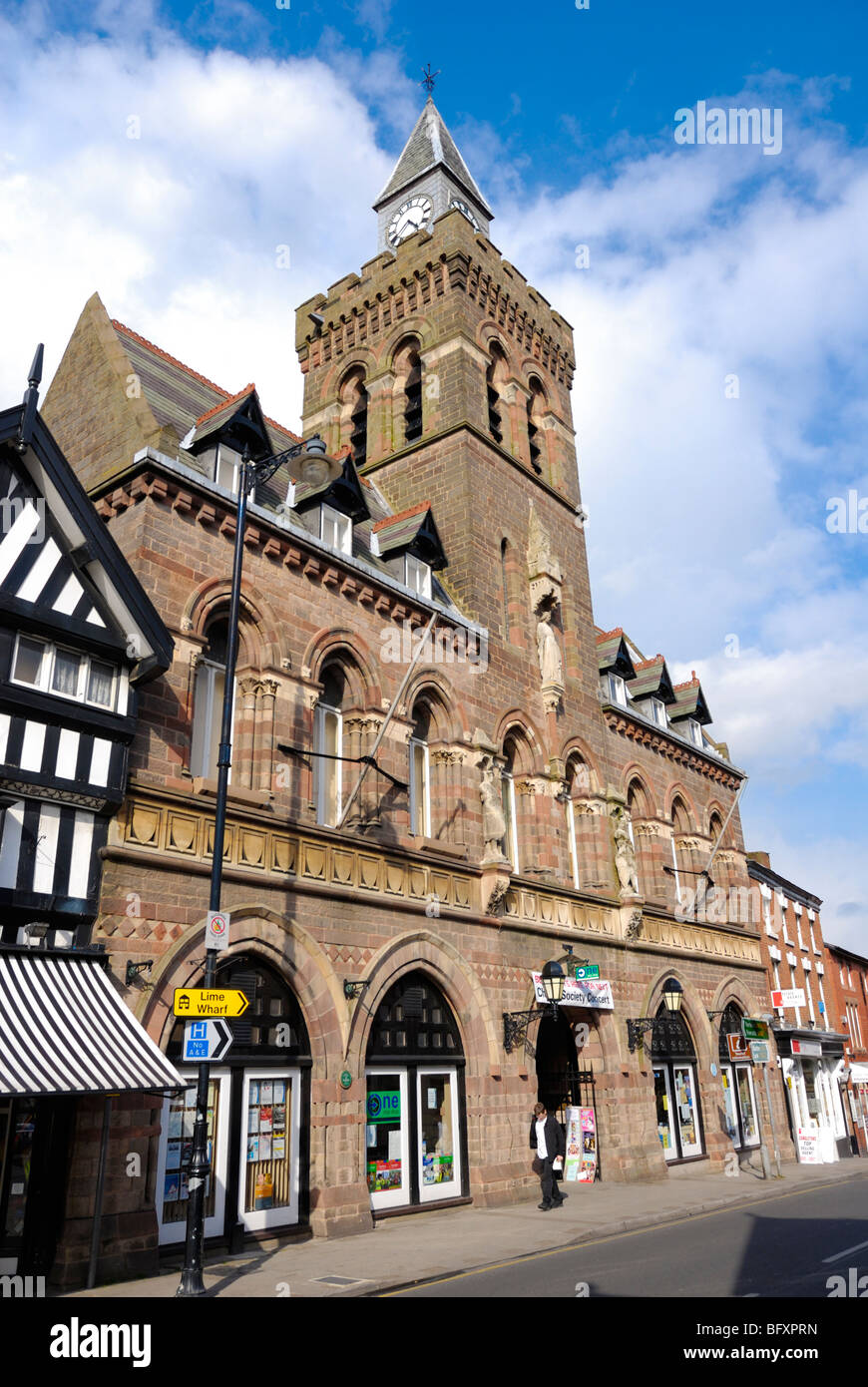 Congleton Town Hall, Cheshire, England. A typical English Victorian town hall in a small UK town. Click for more details. Stock Photo