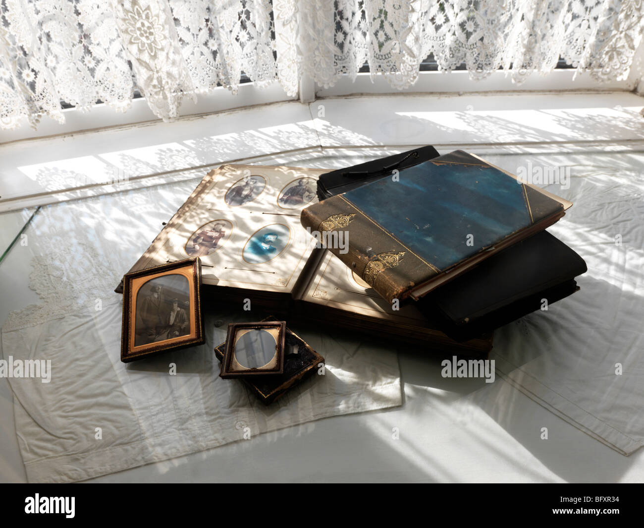 Pile of old photograph albums Stock Photo Alamy