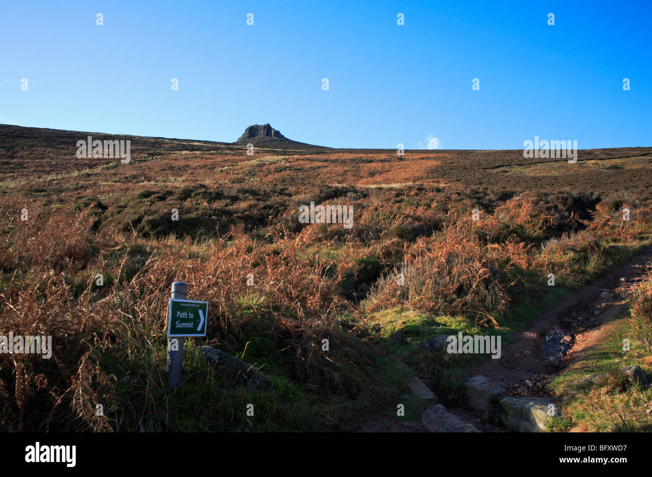 Public footpath to the summit of Clachnaben by Glen Dye near Banchory, Aberdeenshire, Scotland, United Kingdom. Stock Photo