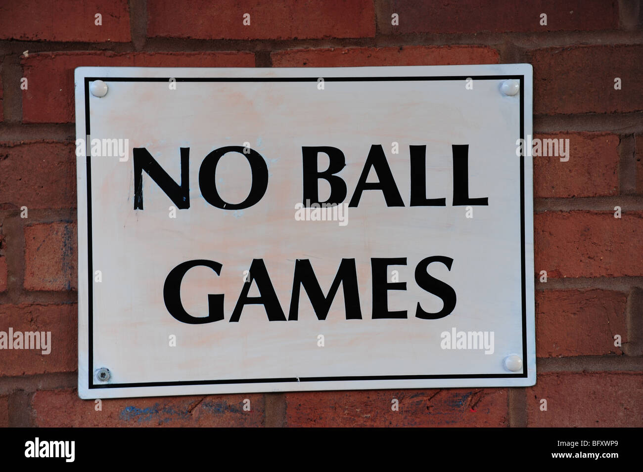 No ball games sign Stock Photo